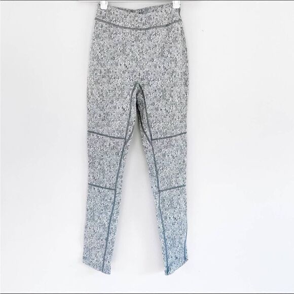 Gymshark Gray Fleur Marled Textured Full Ankle Length High Waist Leggings Sz S - Picture 2 of 9